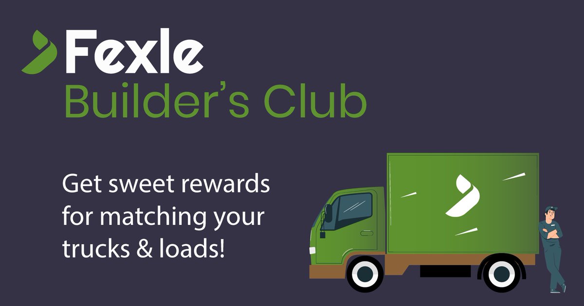 gofexle's tweet photo. Did you know Fexle has a sweet rewards program? Our #buildersclub program means that you get perks that no one else will for booking your #trucks and #loads with Fexle! Head to our website or comment below to get started! https://t.co/Rd3PUEpBqC https://t.co/YdgQ9zTKav