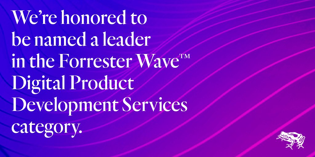 What makes frog a leader among digital product dev service providers? Per the latest <a href="/forrester/">Forrester</a> Wave, we "execute human-centered design fueled by deep market research to deliver complex products of value to customers." See this relevant work: fro.gd/2O77XDb