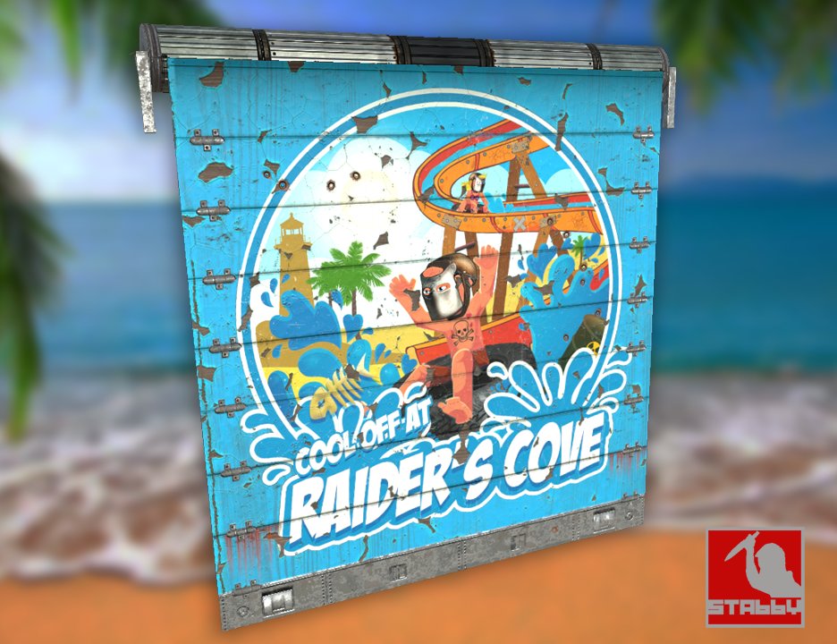 Horrorview's tweet photo. The Raider's Cove Garage Door is IN-GAME! Thanks for your support folks! Buy it Here! https://t.co/73rjwSuzc6
@playrust #rustskins #skinsforrust #rustdlc #rustgame #rustsummerdlc #facepunch https://t.co/YYZP4ZFKaC