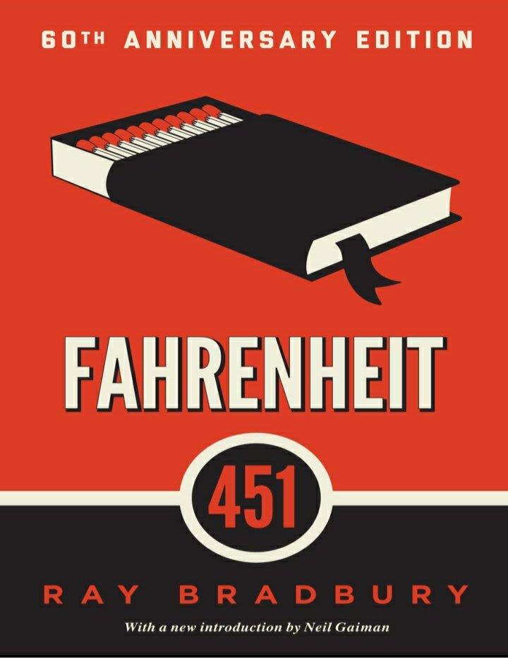 Book #53 - Fahrenheit 451 by Ray BradburyIn this novel, owning book(s) is forbidden, let alone reading them. The firemen's job isn't to take out fire, but to burn houses containing books. I can't imagine my life without books and is probably why this made quite an impact on me.