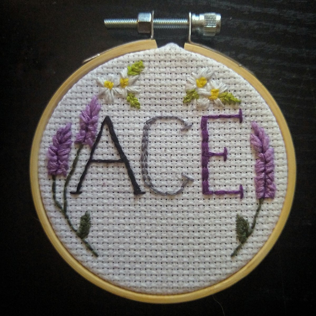 New embroidery done today! #embroidery #myart #artistontwittter #needlework #embroideryflowers #aceflag