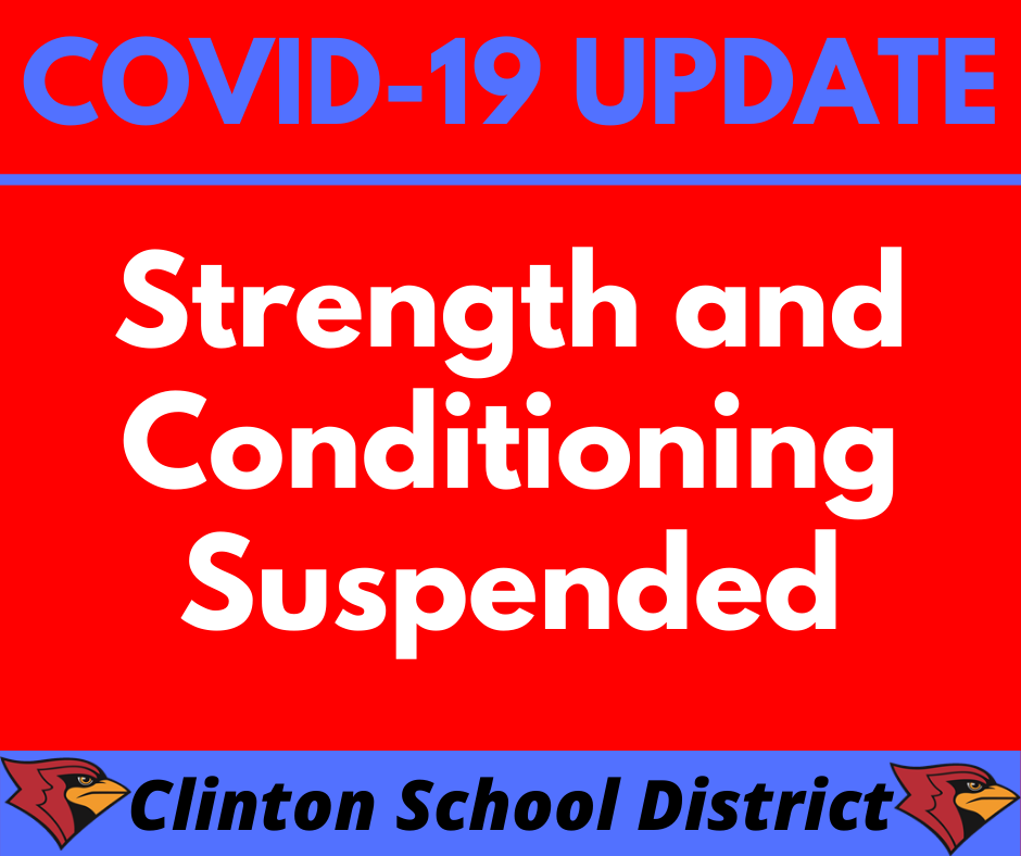 ClintonMoCards's tweet photo. All @CHSCards and @CMSCardinals athletic and extracurricular activities have been suspended beginning Friday, 7/10.

Read more here: https://t.co/murEKftAyr https://t.co/hYwJz3nuft