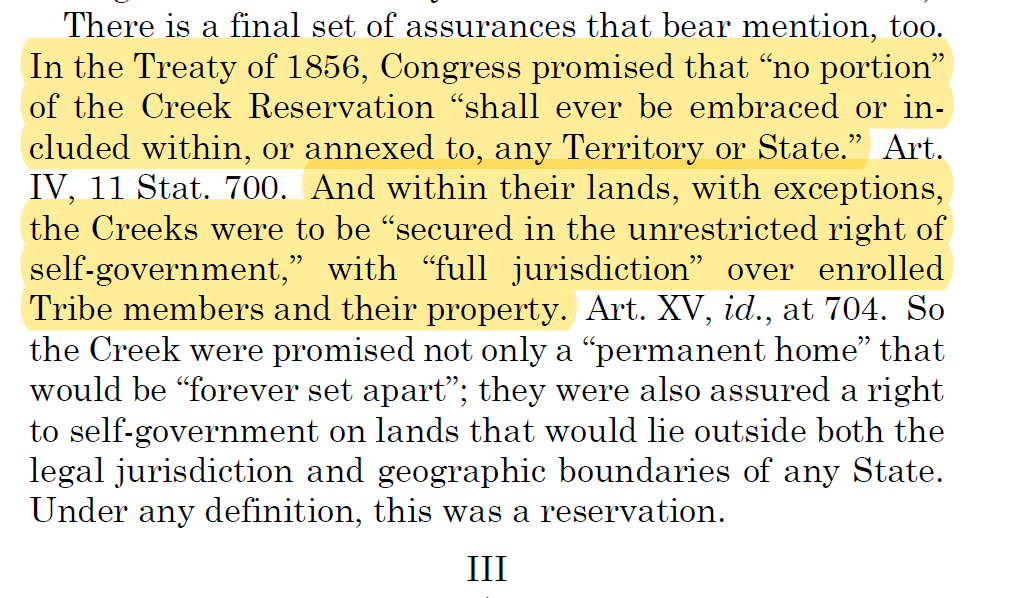 In reading the opinion of SCOTUS, I came across a concerning nugget, "The US will cause a patent or grant to be made and executed to them for the same; provided always, that such lands shall revert to the US if the Indians become extinct, or abandon the same."