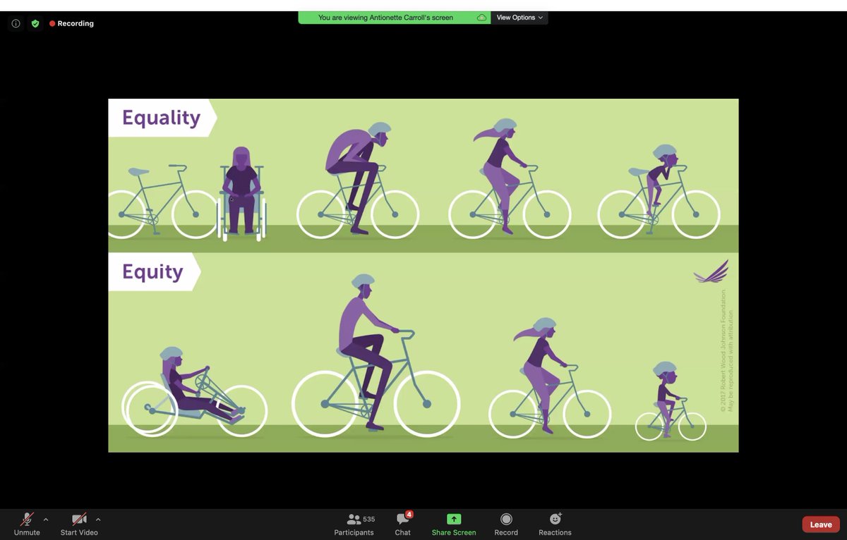 "Equity is about giving people equal outcomes." Thank you for the webinar, <a href="/CRXLAB/">Creative Reaction Lab</a>.