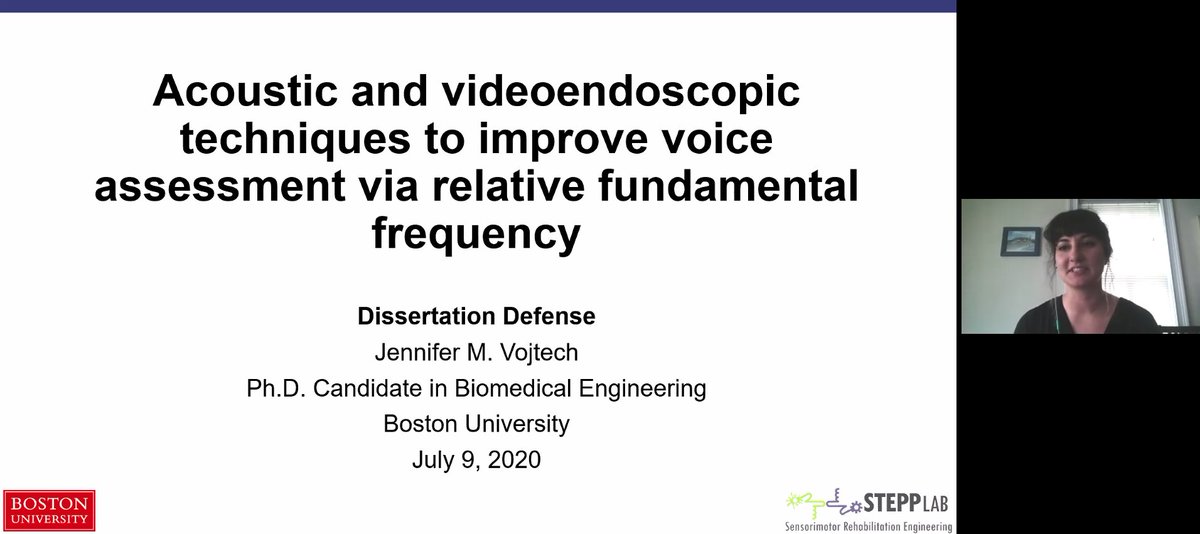 Mingfu Chen, PhD (@mingfu_chen) on Twitter photo Congratulations to Dr.Jenny Vojtech
<a href="/jmvojtech/">Jenny Vojtech</a> #phdone <a href="/BUgradBME/">BU BME Grad Students</a> <a href="/BUCollegeofENG/">BU Engineering</a>
A nice talk delivered "Acoustic and videoendoscopic techniques to improve voice assessment via relative fundamental frequency" It's been a pleasure working with you for BE492 Biomedical Measurements Congratulations to Dr.Jenny Vojtech
<a href="/jmvojtech/">Jenny Vojtech</a> #phdone <a href="/BUgradBME/">BU BME Grad Students</a> <a href="/BUCollegeofENG/">BU Engineering</a>
A nice talk delivered "Acoustic and videoendoscopic techniques to improve voice assessment via relative fundamental frequency" It's been a pleasure working with you for BE492 Biomedical Measurements