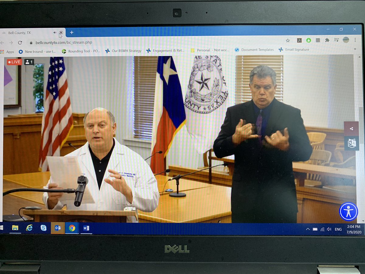 Strong community engagement seen today by @bswhealth_Templ physician leaders @Blantonks and Greenberg.   Thank you for sharing your expertise and insight with all on the @bellcountytx press conference today.