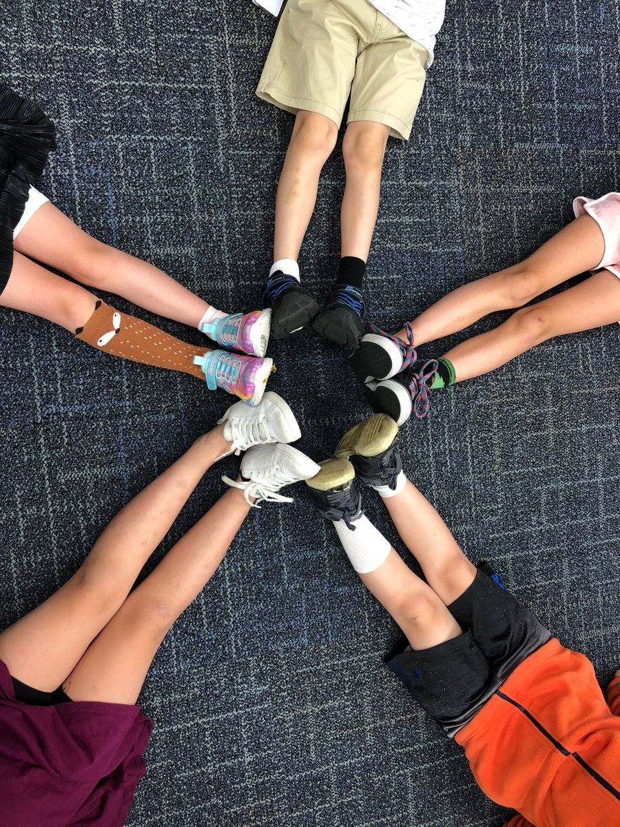 PrairiePtElem's tweet photo. Jumping for joy for crazy sock day #SpiritDay #pioneers @ParkHillSchools https://t.co/OsRvDsimwp