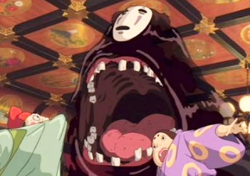 巨大化したカオナシ！ すごい迫力だね。 #千と千尋の神隠し #カオナシ