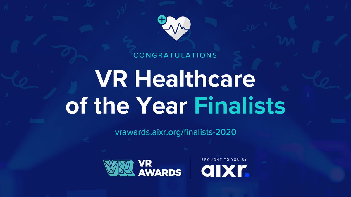 Saving and improving lives in a world 🌍 that needs it. A huge congratulations to our #VR Healthcare of the Year Finalists! 👨‍⚕️ 

vrawards.aixr.org/finalists-2020/

@FundamentalVr @Sector5digital @HealthScholars1 @MakeRealVR @vrmedicalsim @periopsim @Oxford_VR_Ltd @TraumaSimulator