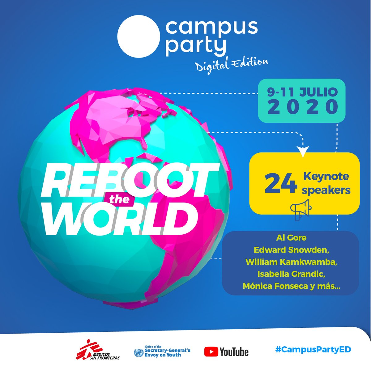 EstrellaOnline's tweet photo. La Estrella te invita a participar en Campus Party Edición Digital, el evento tecnológico con mayor participación en el mundo. Conferencistas magistrales, talleres, juegos en línea, robótica y mucho más. #CampusPartyED #Reboottheworld
Inscríbete en https://t.co/U6rNY7wwe2 https://t.co/79hl1FIBiM