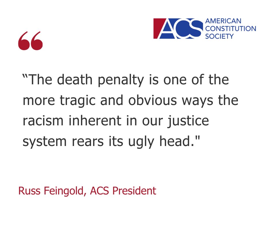 acslaw's tweet photo. U.S. Attorney General William Barr has scheduled the first federal execution since 2003 for Monday, July 13. Read ACS President @russfeingold's statement on this cruel, inhumane, and racist practice: https://t.co/bhncaWDopZ https://t.co/6A6AKSyz08