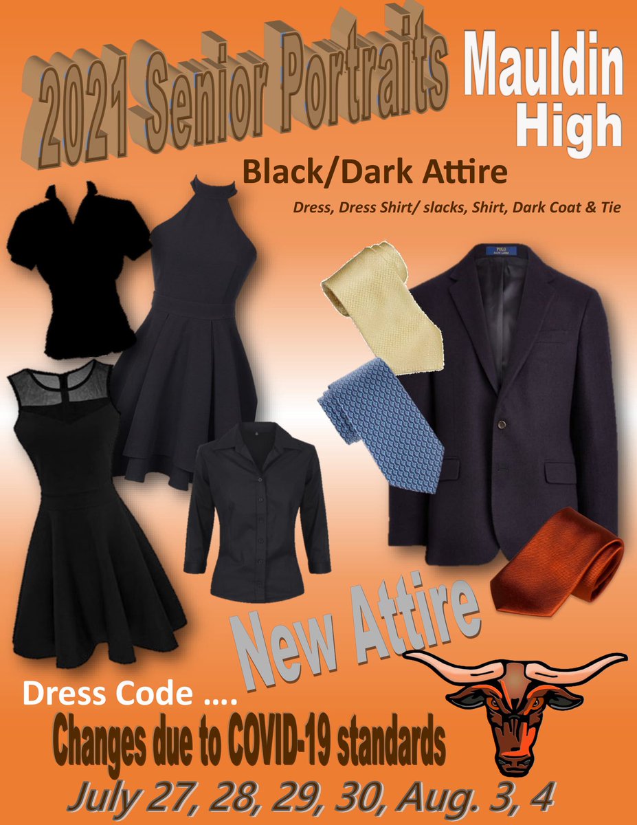 Mauldin_High's tweet photo. Seniors please note the attire changes for senior portraits: https://t.co/pJH8mYUNYz