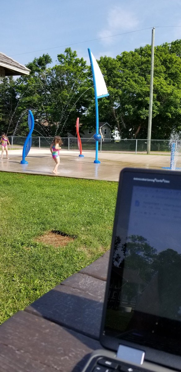 seandoylepei's tweet photo. The splash pad in Tignish is a good place to get Assignment 1 done. #upei #MEd #tignish https://t.co/Q4eRVbLHgG