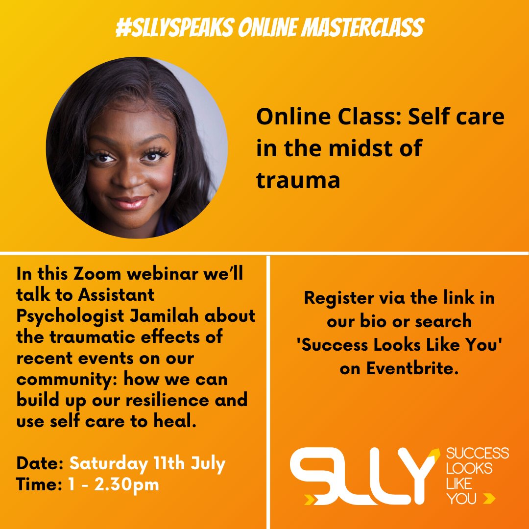 Join us for the Self-care in the Midst of Trauma webinar on Zoom, this July 11th at 1 pm. 

We’ll be talking about race-based trauma and creating a safe space to reflect on recent events. As well as getting some practical self-care techniques. Register: lnkd.in/giFBKju