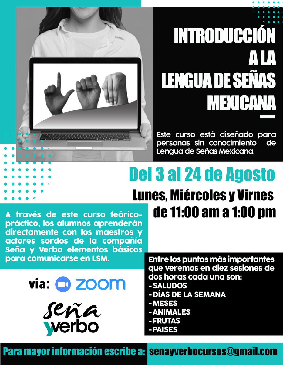 SyVTeatro's tweet photo. Curso básico para aprender #LenguadeseñasMexicana con los mejores maestro-actores de #señayverbo en cada clase se cuenta con el apoyo de un interprete.
¡No te quedes sin aprender!
#señaverbocursos #cursoenlinea #cursoLSM #aprendeLSM #AprendeEnCasa casa https://t.co/GOROqQIv3z