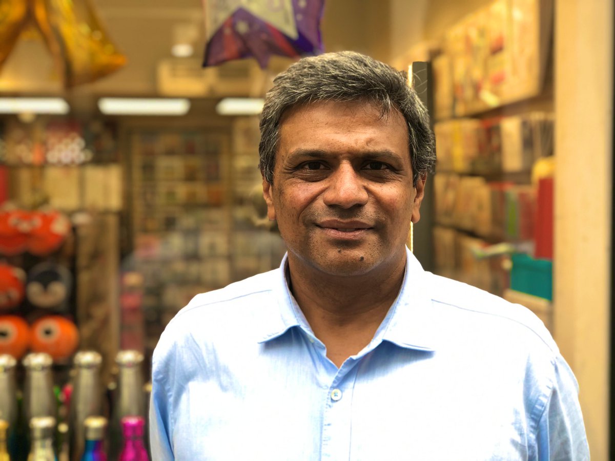 dougalshaw's tweet photo. Today I met Rumit Shah of @CardsGaloreUK in #london for a @BBCBusiness report. His shops selling cards in prime city locations - an empire his family built from scratch - are in trouble as footfall has decreased drastically since lockdown - story coming soon https://t.co/vMZs5yHpAE