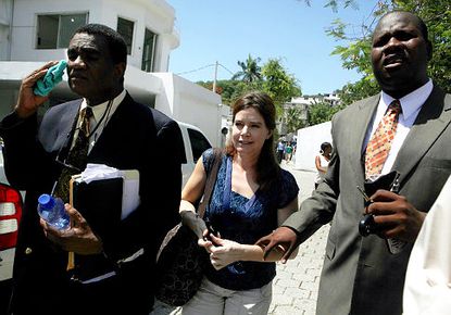 Laura has been convicted of kidnapping 33 Haitian children. she still occupies here job at  @alertsense