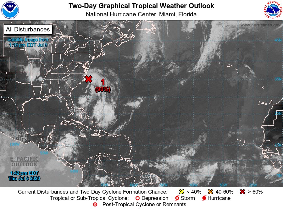 YutuTheFox's tweet photo. 98L now has a 90% chance of TC development within 24 hours.  Cristina is slowly intensifying and could become a hurricane.  West Pacific is still quiet, but a new area of disturbed weather has developed in the North Indian. https://t.co/aBFgB4HvOl