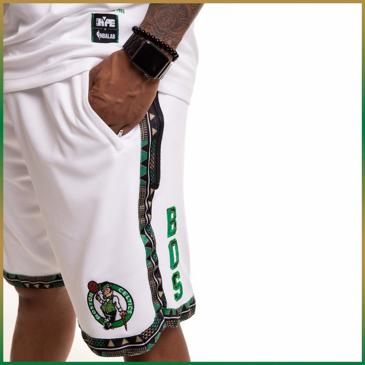 OfficialTwoHype's tweet photo. Boston Celtics dunk short with custom print taping is the definition of clean ☘️

Shop #TwoHype
https://t.co/BqweXvrcL1 https://t.co/Gb3u8N3vDD
