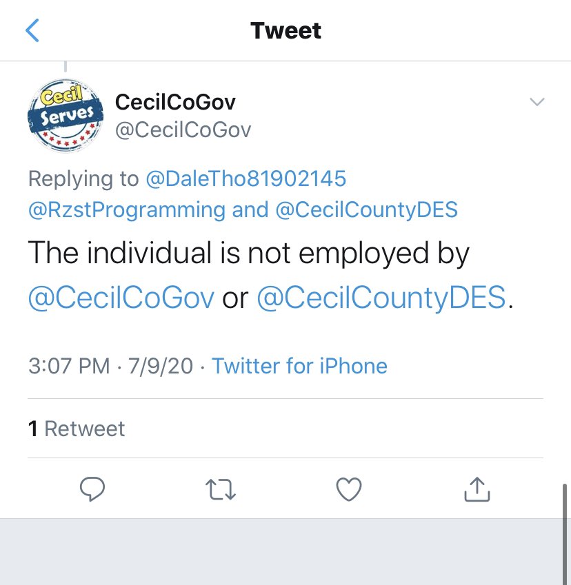 Update: Jerry Richardson is a firefighter in Cecil County, Maryland, but technically is a member/volunteer which is common in some smaller towns/areas.He doesn’t technically “work” directly for  @CecilCoGov or  @CecilCountyDES even though they rely on  @NEFC4 for fire services.