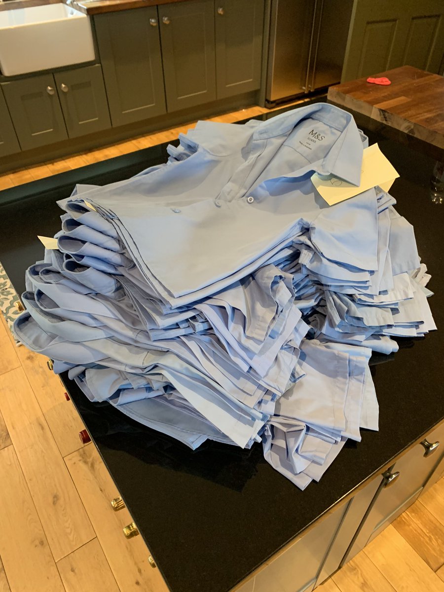 Update no.3 on <a href="/StAnnesDerry/">St Anne's Primary School Derry</a> school uniform shop, over 120 shirts washed, dried and ironed and ready for some wonderful St Anne’s student to put them on 😁