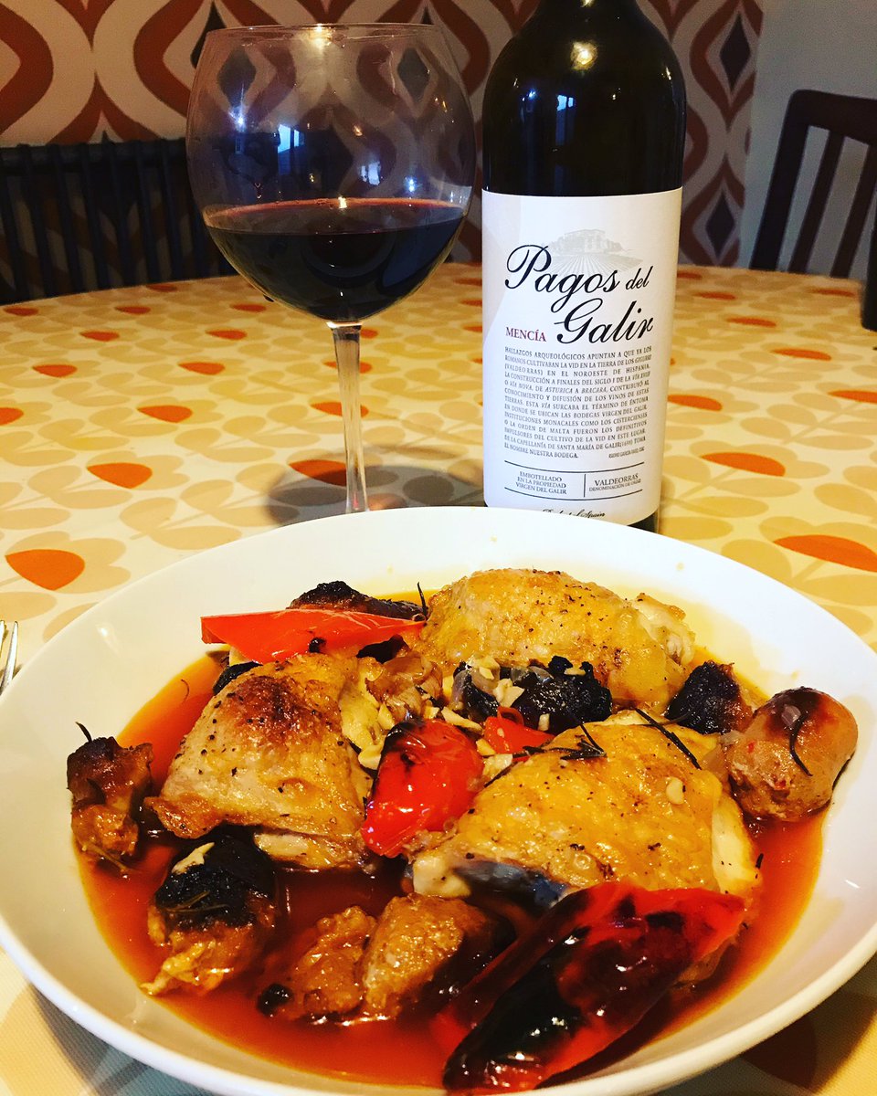 Kieran (@kieranjob) on Twitter photo Chicken with hot sausages and red peppers from <a href="/DianaHenryFood/">Diana Henry</a> ‘s brilliant book ‘From the Oven to the Table’ paired with a delicious herby Mencia. Ever so slightly impressed with myself. Chicken with hot sausages and red peppers from <a href="/DianaHenryFood/">Diana Henry</a> ‘s brilliant book ‘From the Oven to the Table’ paired with a delicious herby Mencia. Ever so slightly impressed with myself.