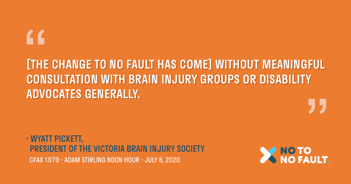 notonofault's tweet photo. Brain injury advocates are sounding the alarm on no fault insurance. See how no fault will negatively impact those who cannot represent themselves, leaving them to navigate a complex system without support. Listen in here: https://t.co/4p3RANsR6M #notonofault @VicBrainInjury https://t.co/XPB108Pcio