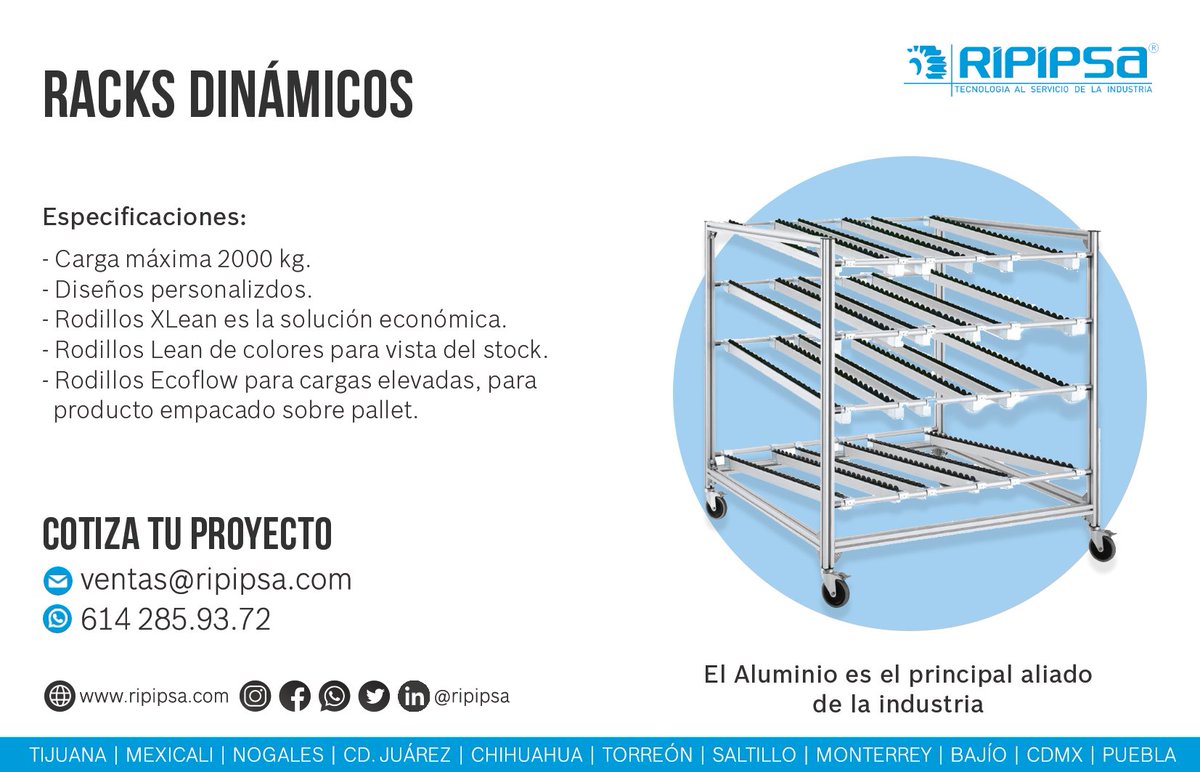 Ripipsa's tweet photo. 👷‍♂️👷‍♀️Nuestros ingenieros están listos para ayudarte a cumplir tus metas. 
📍En todas nuestras sucursales te ofrecemos el diseño, fabricación e instalación de lo que tu operación necesita. 
Mándanos whatsapp
📲 https://t.co/svHygh3MAX
📧ventas@ripipsa.com
💙🤖
#Ripipsa #Racks https://t.co/ViRIsfkicW