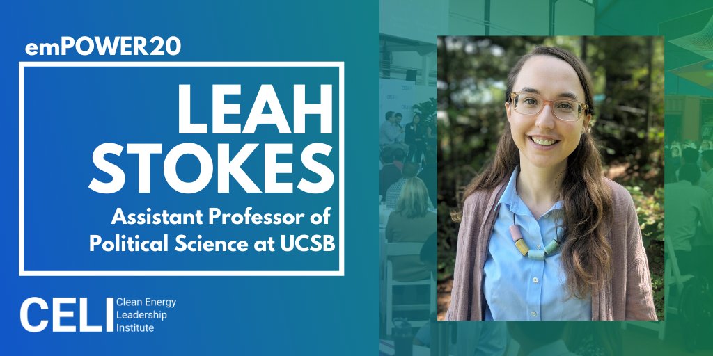 Energy_Leaders's tweet image. 📢Speaker Announcement 📢 We're excited to have @leahstokes, Assistant Professor @UCSBPoliSci and author of Short Circuiting Policy join us at #emPOWER20 for a conversation on Community-Driven Energy Policy. Check out this and other great sessions at celiempower.com