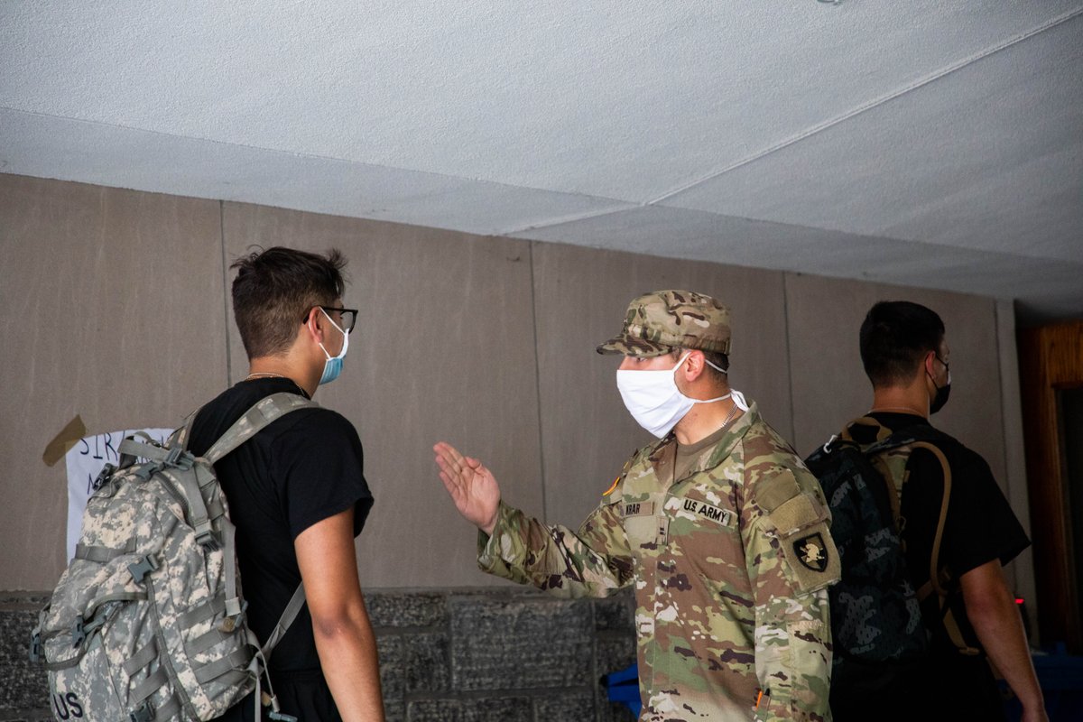 WestPoint_USMA's tweet photo. Step up to my line! 

Cadet cadre are busy preparing for #RDay2020 before new cadets arrive to #WestPoint. 

#USArmy photos by #USMA2021 CDT Angeline Tristchler https://t.co/Iyi8NajIgf