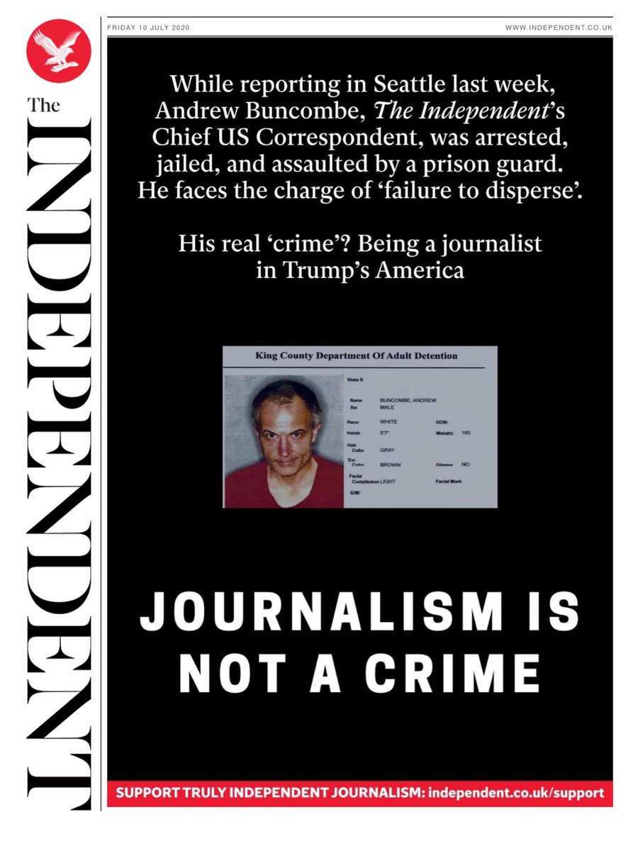 Friday’s INDEPENDENT Digital: “Journalism Is Not A Crime” #BBCPapers #TomorrowsPapersToday