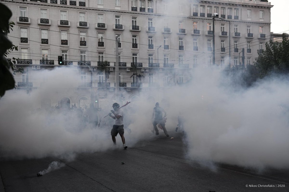 Athens Greece, 9 July 2020
During protesters against government's new bill to limit, regulate, pose restrictions and criminalize the street demonstrations and peoples protests.