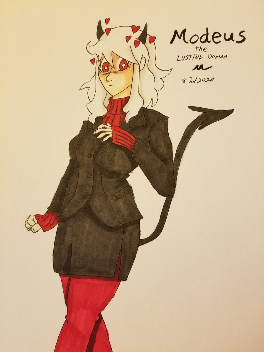 TastefulLewds's tweet photo. Here's horny demon, Modeus, in color.
#Helltaker #helltakerfanart #helltaker_modeus https://t.co/Vh5rlLfkuD