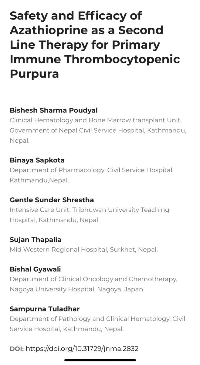 This one was published in Journal of Nepal Medical Association. Yes, we do have a Pubmed indexed medical journal in Nepal :)  http://jnma.com.np/jnma/index.php/jnma/article/view/2832 Again led by  @Poudyalbishesh