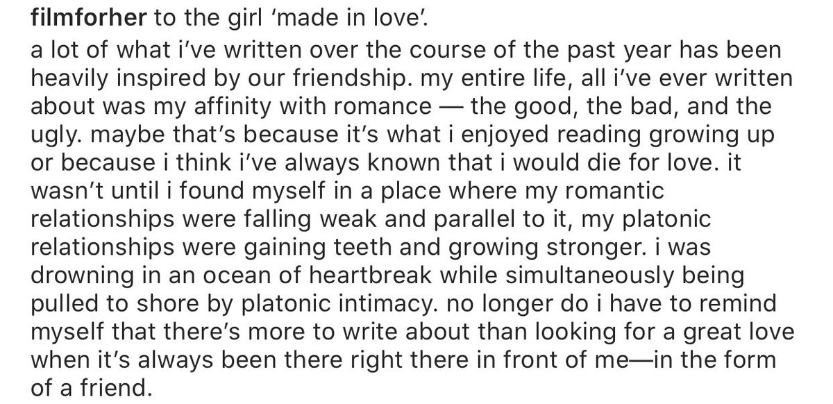 to the girl made in love