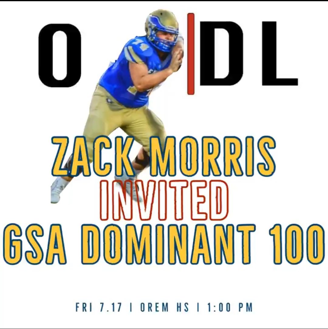 ZackWMorris1's tweet photo. I’m excited for the opportunity to compete at the Dominant 100
#ReadyToDominate #Dominant100
@SMCHS_Football @AllegianceOL @Coach_TimHolt https://t.co/urcZj8sPRq