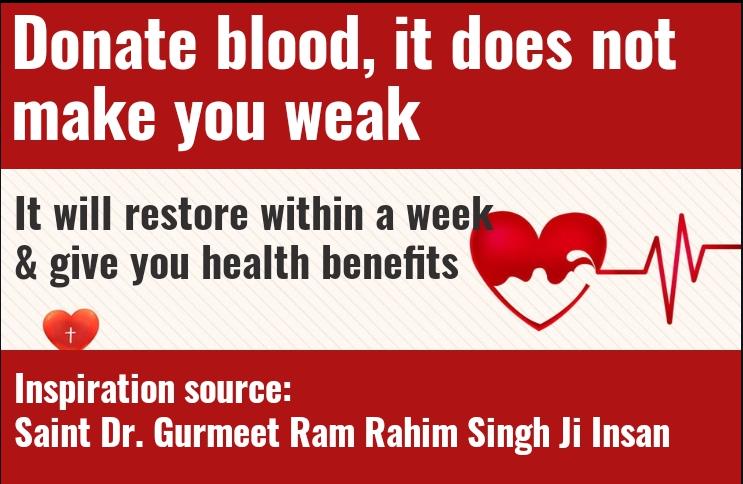 MANISHAINSAN2's tweet photo. Do you know???

Till now more than 
"5 Lakhs 60 Thousand units" blood donated

&amp; tht also
*Free Of Cost*
Without any selfish motive...
Just on a single call of Sir @Gurmeetramrahim g 
#DonateBloodSaveLives https://t.co/2svCCy7k2G