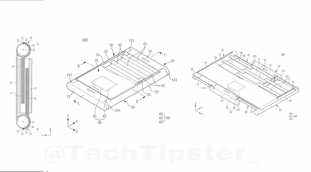 TechTipster_'s tweet image. After foldable smartphone,  Samsung might be looking to bring its foldable displays to tablets. A new patent filed by Samsung Display, patent shows rollable display that could make tablets smaller
#Samsung #FoldableDisplay #Patent #FoldableSmartPhone