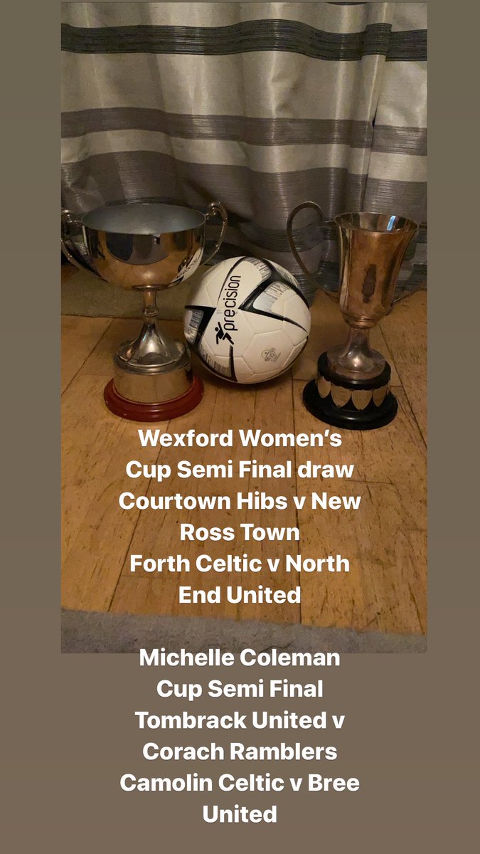 Cup Draws in the <a href="/WexfordWSSL/">Wexford Women League</a>
