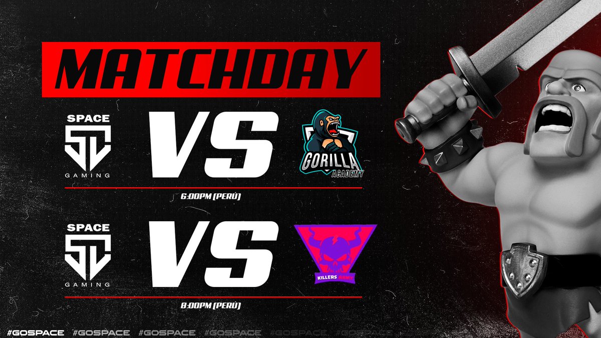 SpaceGamingGG's tweet photo. #CR - Match Day!
•
🏆:@ClashSeries
⚔️:@GorillasAcademy
⏰:6:00 🇵🇪
•
🏆:@LightningCupCR
⚔️:@ArmyKillers
⏰:8:00 🇵🇪
•
Nos estaremos enfrentando en contra de 2 grandes rivales para pasar a la siguiente jornada.💪🏻
•
¿Saldremos victoriosos? 🚀
#GoSpace https://t.co/6VIrjTllIY