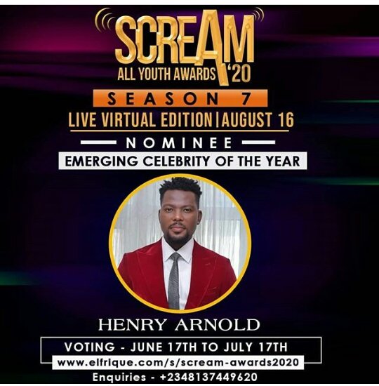 hardeyhorlar_'s tweet photo. Don't forget to vote Arnold for emerging celebrity of the year 😉😉😉😉
Voting close by 17th of july 
We need to win this 😍
Link on his bio on IG iamhernyarnold 
#focusonyourfocus 
#GIDI24 
#Teamminority 
#Ultimateloveng https://t.co/N0mLvo0wY0