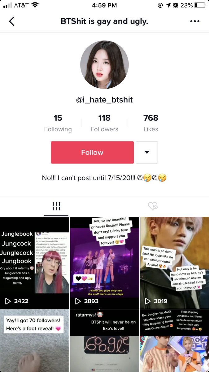 sam94848506's tweet photo. twitter army’s wya? #bts #btshate #report #twitterarmy #btsarmy #army https://t.co/6N4kLH3K9x