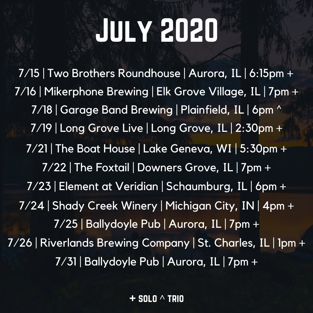 millirenthings's tweet image. I’m done with being so on and off on my Twitter! I just announced my July 2020 Tour Dates. I’m gigging around Chicagoland, Wisconsin &amp;amp; Indiana. Come on out &amp;amp; hang! 🌲
————
More info at my website | millirenmusic.com/tour