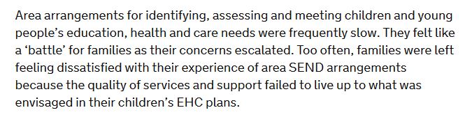 Look at the language: carefully, deliberately-drafted High Mandarin dialect:"Felt like a 'battle'"... ..."parents left feeling dissatisfied"Feelings, perceptions. All in our minds & naive hearts. 'Battle' in quote marks. SEND families, a legion of overwrought Karens.