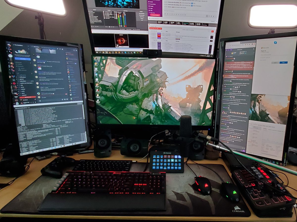 Cohh Carnage My Current Streaming Setup This Picture Has Been A Long Time Coming Shure Sm7b Mic Tchelicongaming Goxlr Corsair K95 Pro Kb 2x Dark Core Rgb Pros
