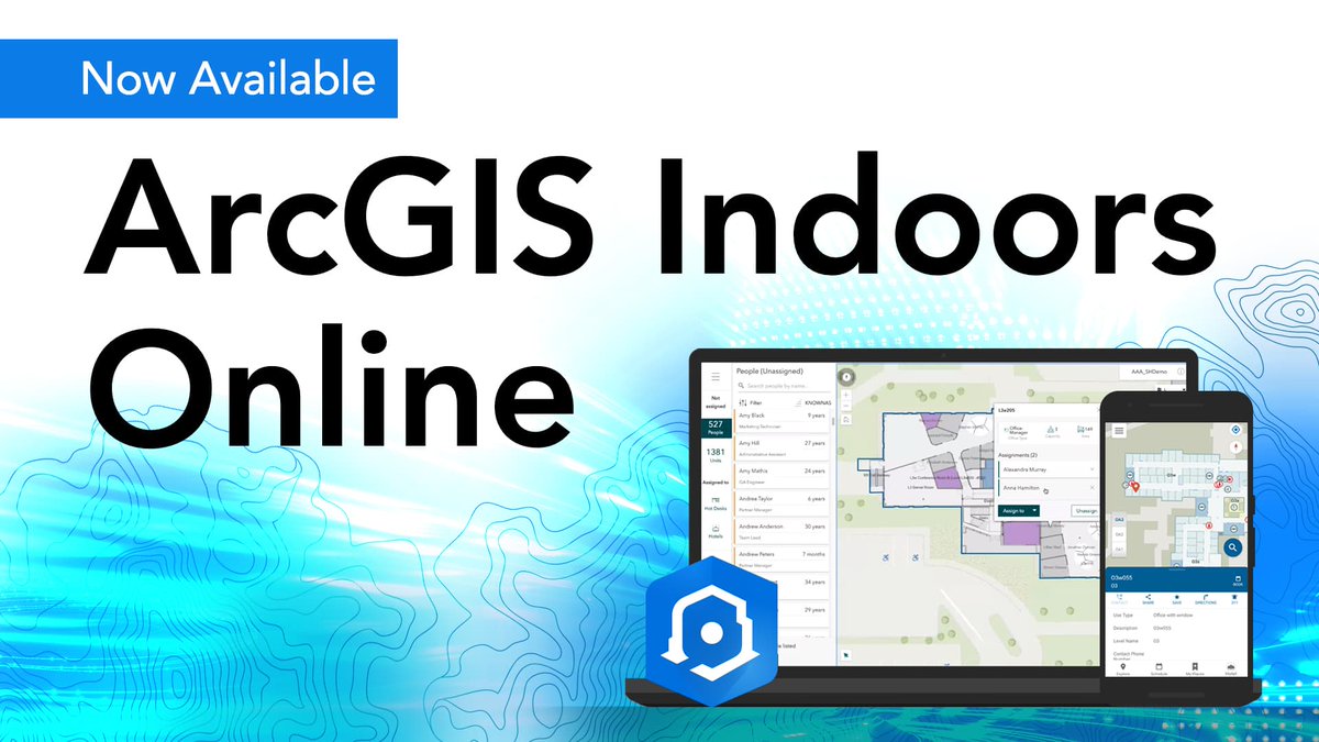 The wait is over: ArcGIS Indoors is now available for <a href="/ArcGISOnline/">ArcGIS Online</a>!  Also learn about all our new capabilities that take indoor space planning and management to the next level: ow.ly/zZLd50AuqYs 
#ArcGISOnline #indoorGIS #indoorspaceplanning <a href="/Esri/">Esri</a>