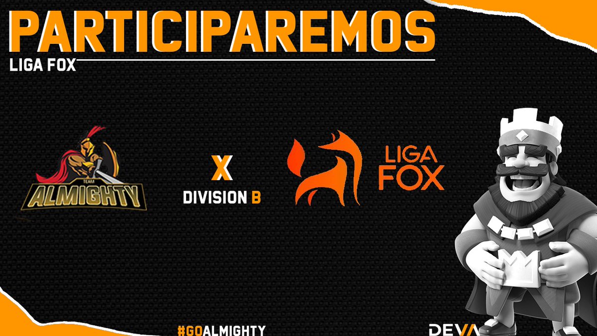 #CR | #Anuncios📢

⚔️🛡️Es oficial, estaremos participando en la Liga y Copa Argentina organizada por <a href="/ProyectoStart/">Proyecto: Start</a> y <a href="/LigaFox/">Liga Fox 🦊</a>.🔥

Daremos todo dentro y fuera de la arena.!! 💪

¡Muchas Gracias por la oportunidad! 

#GoAlmighty⚔️🛡️