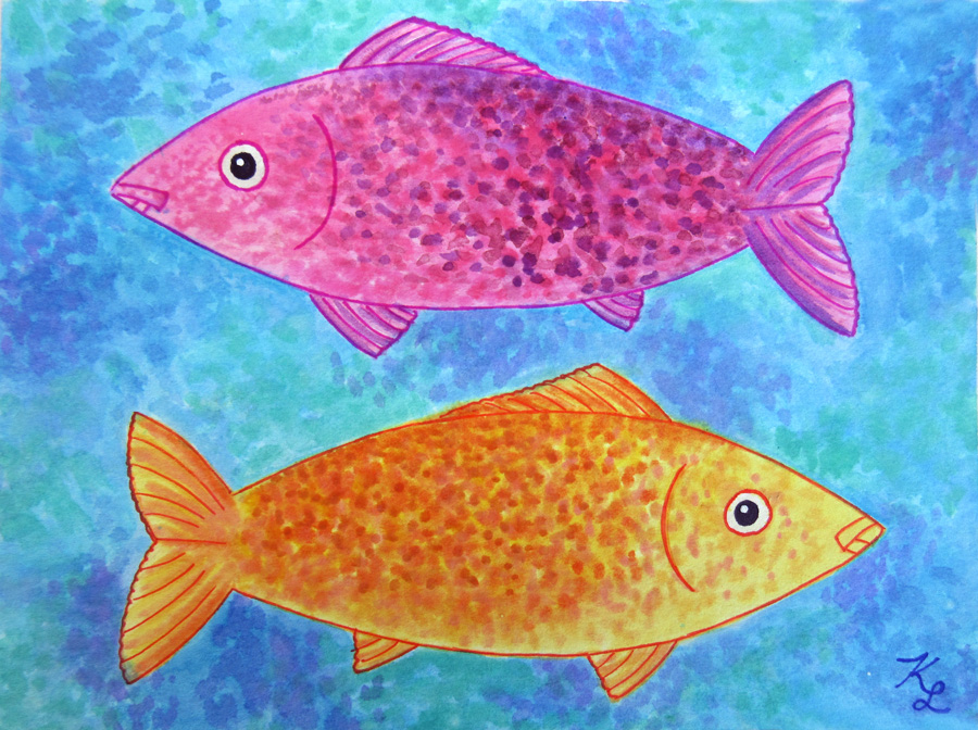 StarseedBloom's tweet photo. 🎨 New art! 🎨 A pair of colorful watercolor fish, one pink and one orange. Watercolors on watercolor paper, 6x8in (15x20cm) https://t.co/sECo2UXHKj https://t.co/aYlmm0sOcP