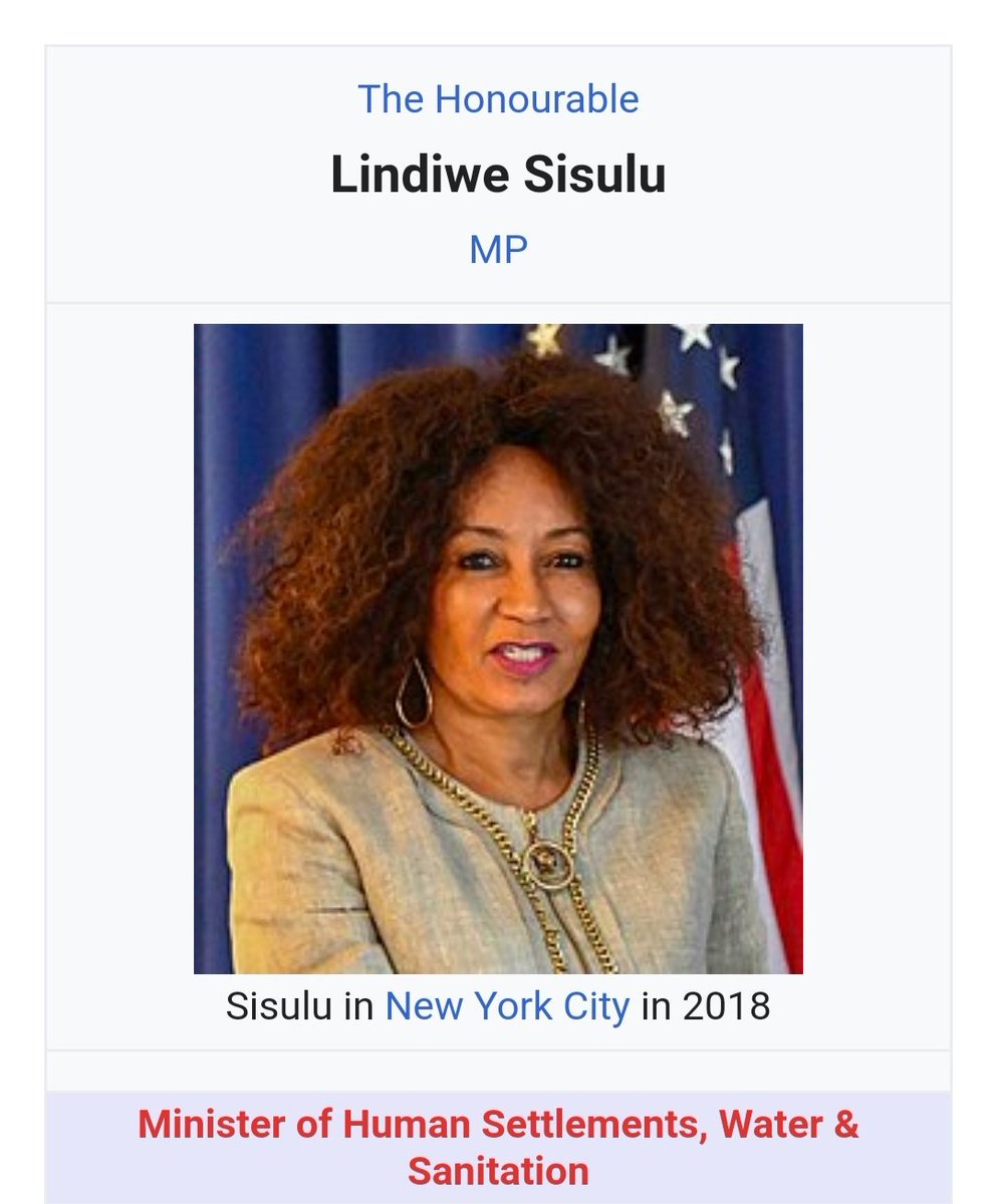 A very educated lady but perhaps misused as the Minister of Human Settlements, Water and Sanitation.