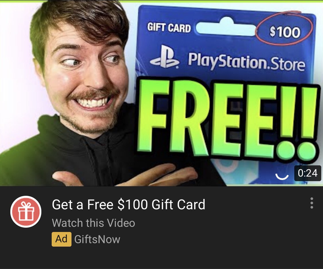 XxPearzxX's tweet photo. @MrBeastYT I found this fake add on YouTube yesterday https://t.co/KWUCljWa0m
